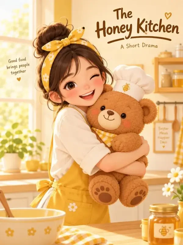 黄豆短剧 熊抱甜心小厨娘 黄豆短剧《熊抱甜心小厨娘》封面,都市甜宠题材短剧
